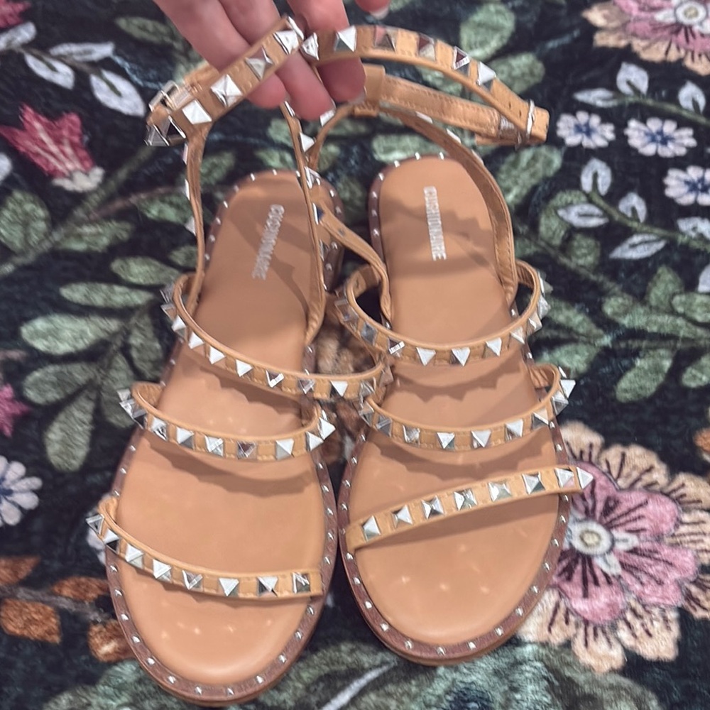 Studded Tan Sandals